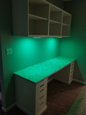 Built in Desk & Shelving with LED Lighting in Griffin, GA (3)