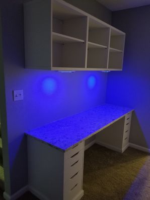 Built in Desk & Shelving with LED Lighting in Griffin, GA (4)